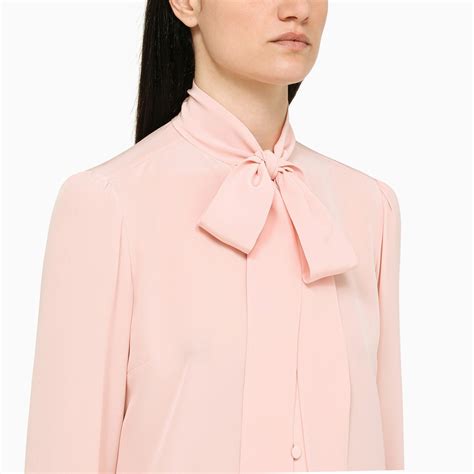 pink silk gucci blouse|vintage Gucci silk blouse.